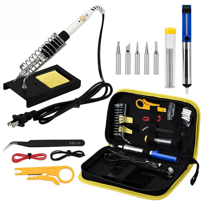 Kit de ferro de solda com estanho e sugador. Foto 5 do produto.