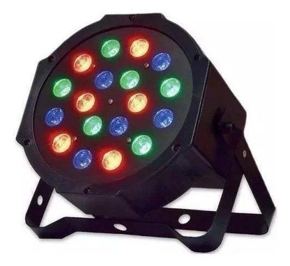 Refletor de 18 LEDs para iluminação de festas. Foto 1 do produto.