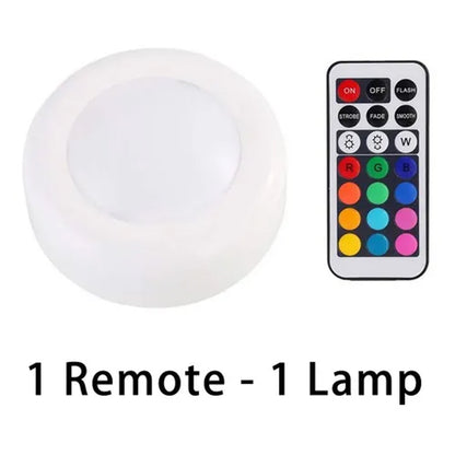 Kit com 3 luminárias LED RGB para armário com controle remoto. Foto 3 do produto.