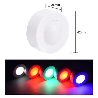 Kit com 3 luminárias LED RGB para armário com controle remoto. Foto 4 do produto.