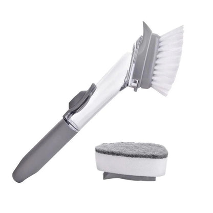 Escova para louça com dispenser de detergente 2 em 1. Foto 3 do produto.