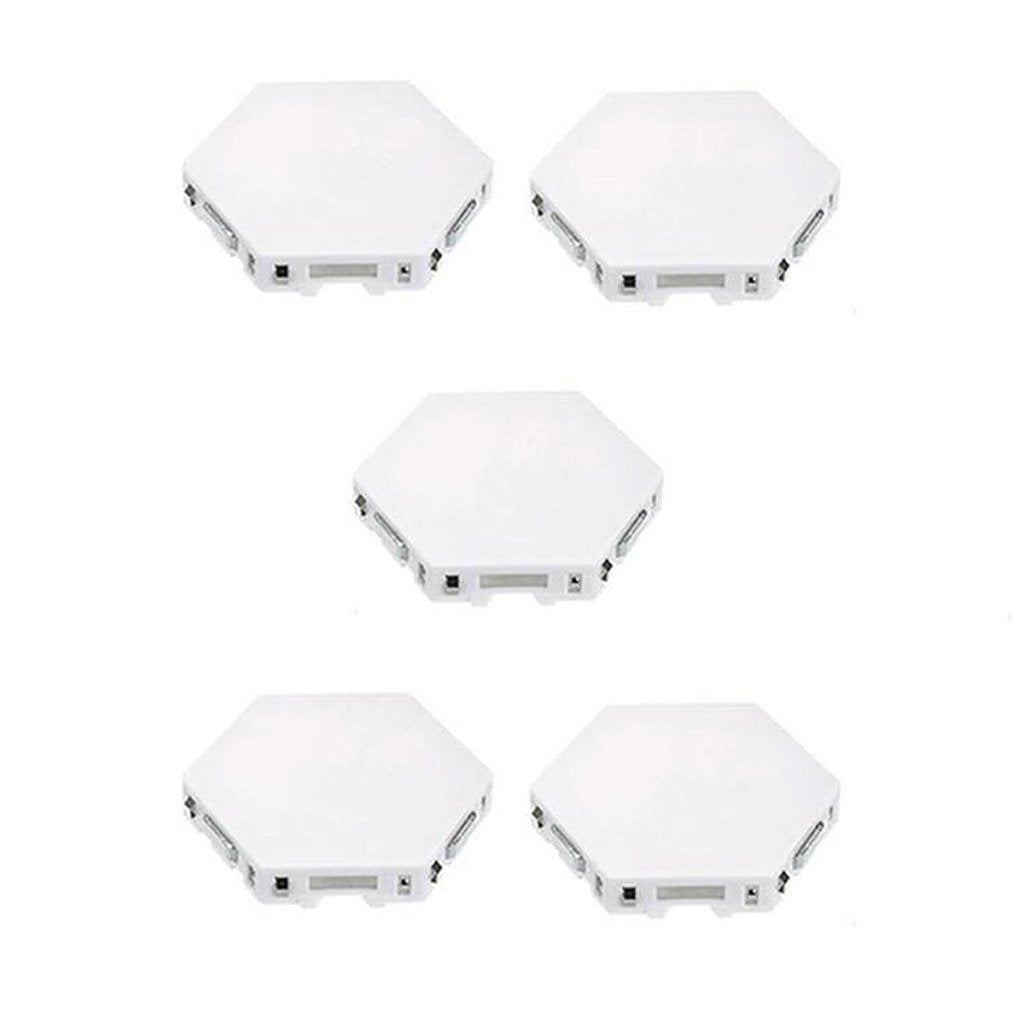 Luminária LED hexagonal modular com acionamento por toque. Foto 1 do produto.