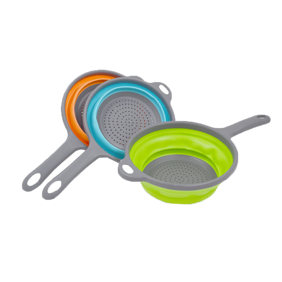 Escorredor de alimentos dobrável de silicone 3 x 19 x 34 cm. Foto 2 do produto.