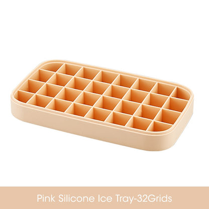 Forma de gelo de silicone com tampa e caixa de armazenamento, rosa. Foto 2 do produto.