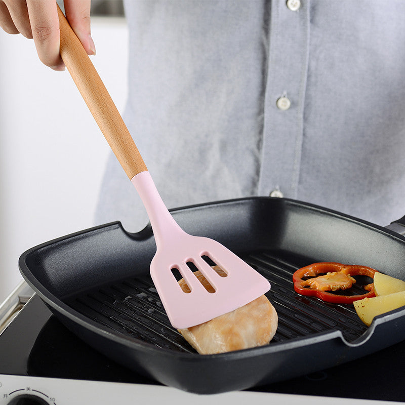 Kit de utensílios de cozinha com 12 peças, Cor: Rosa. Foto 3 do produto.
