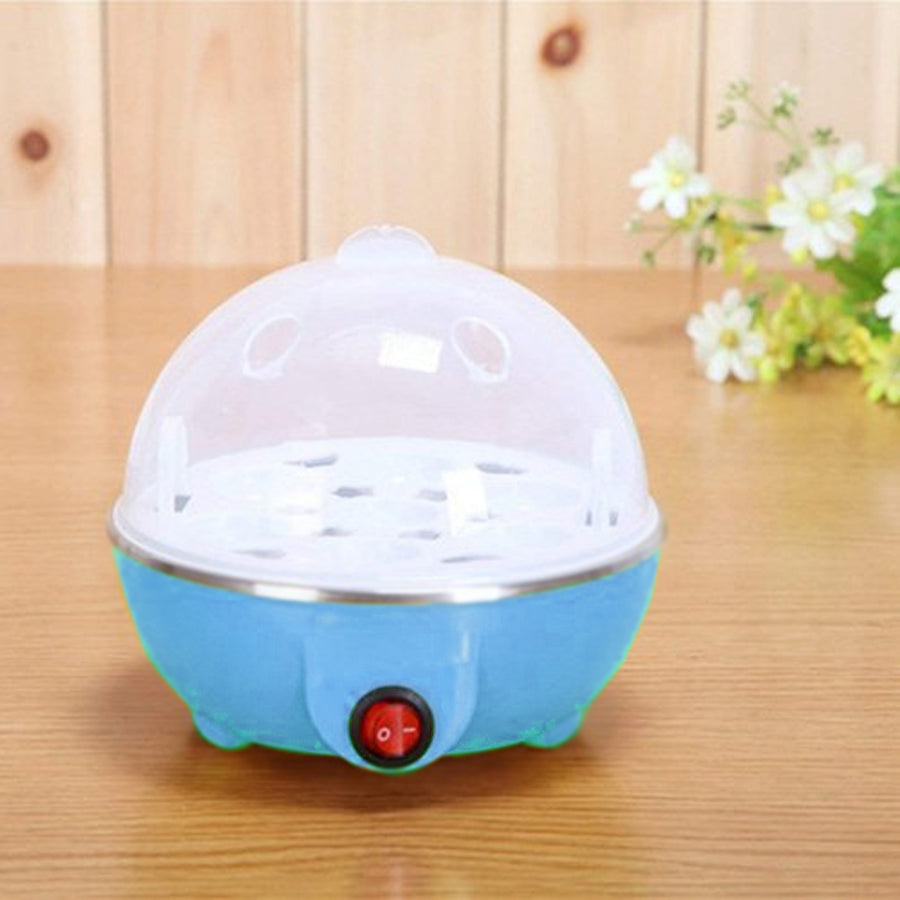 Cozedor elétrico de ovos a vapor, azul. Foto 4 do produto.
