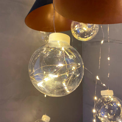 Cortina de luzes com 10 bolas LED, Cor: Branco quente. Foto 3 do produto.