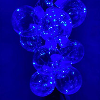 Cortina de luzes com 10 bolas LED, Cor: Azul. Foto 3 do produto.