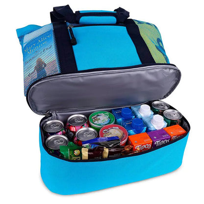 Bolsa de praia com compartimento térmico, Cor: Azul aco. Foto 3 do produto.