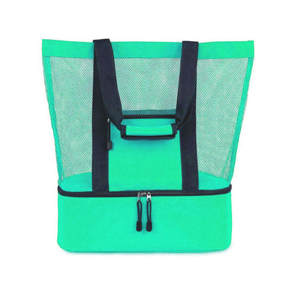 Bolsa de praia com compartimento térmico, Cor: Verde claro. Foto 3 do produto.