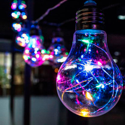 Fio de fada com 10 LEDs, USB e pilhas, Cor: Colorido. Foto 1 do produto.