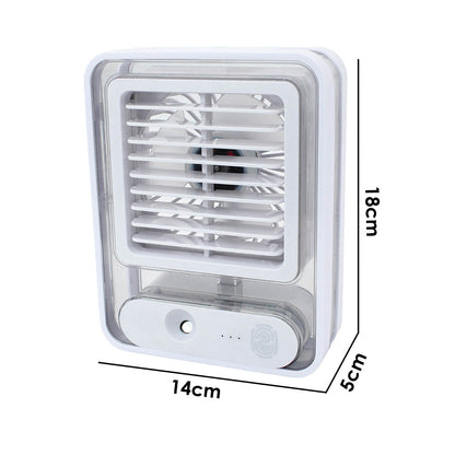 Ventilador de mesa USB com umidificador e 3 velocidades, Cor: Branco. Foto 2 do produto.