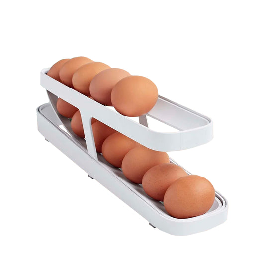 Organizador rolante para ovos com 2 camadas. Foto 1 do produto.