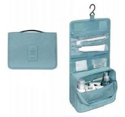 Nécessaire de nylon para viagem, Cor: Azul piscina. Foto 1 do produto.
