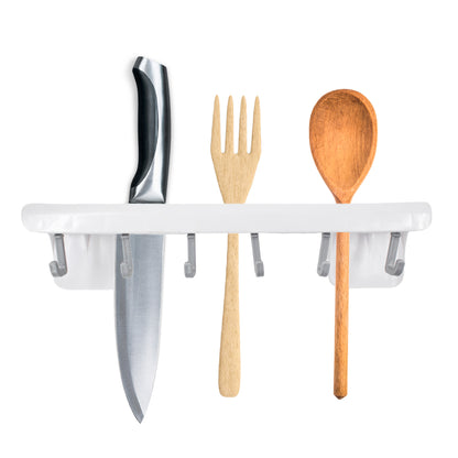 Organizador de parede para utensílios de cozinha com ganchos. Foto 1 do produto.