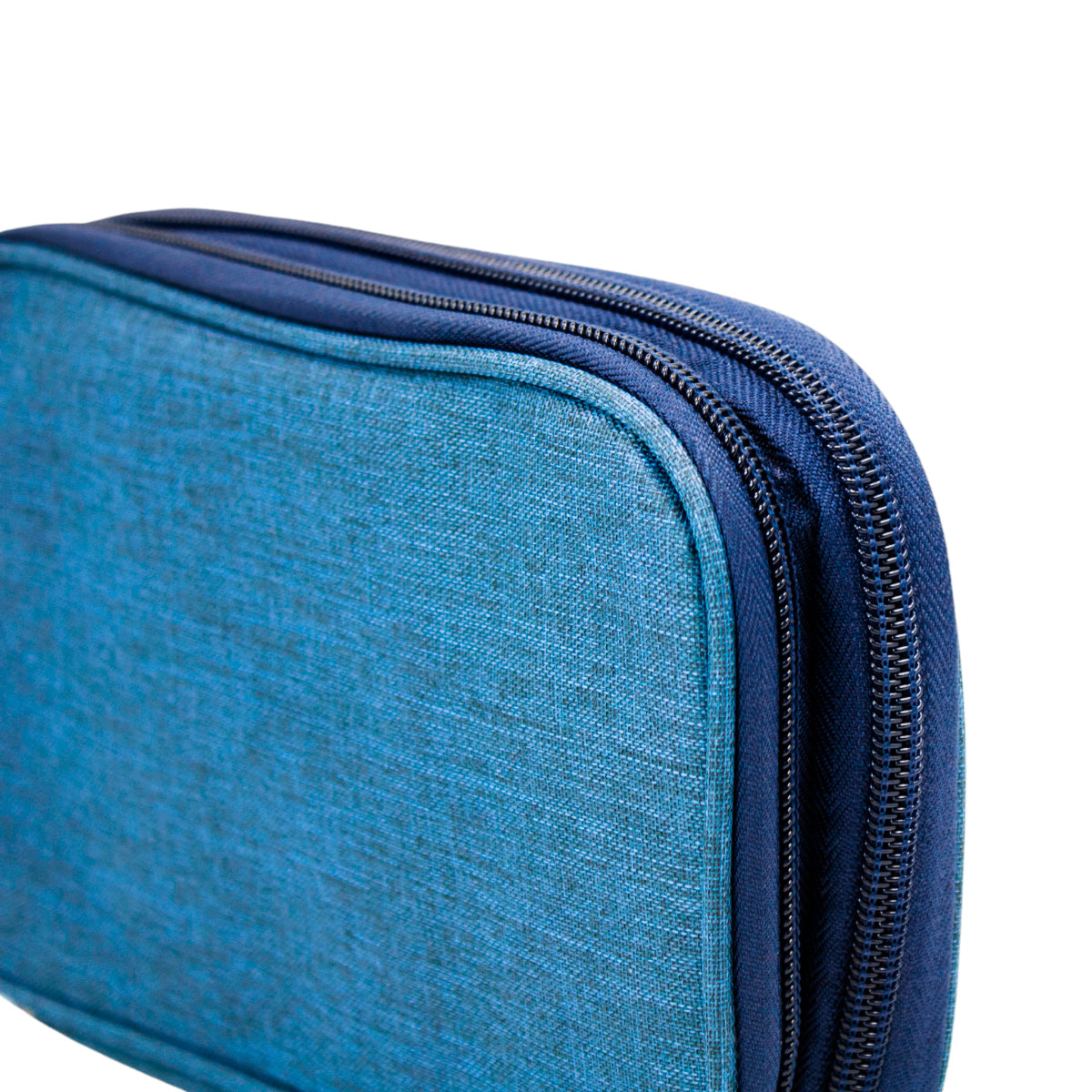Bolsa organizadora para cabos e acessórios eletrônicos, Cor: Azul. Foto 2 do produto.