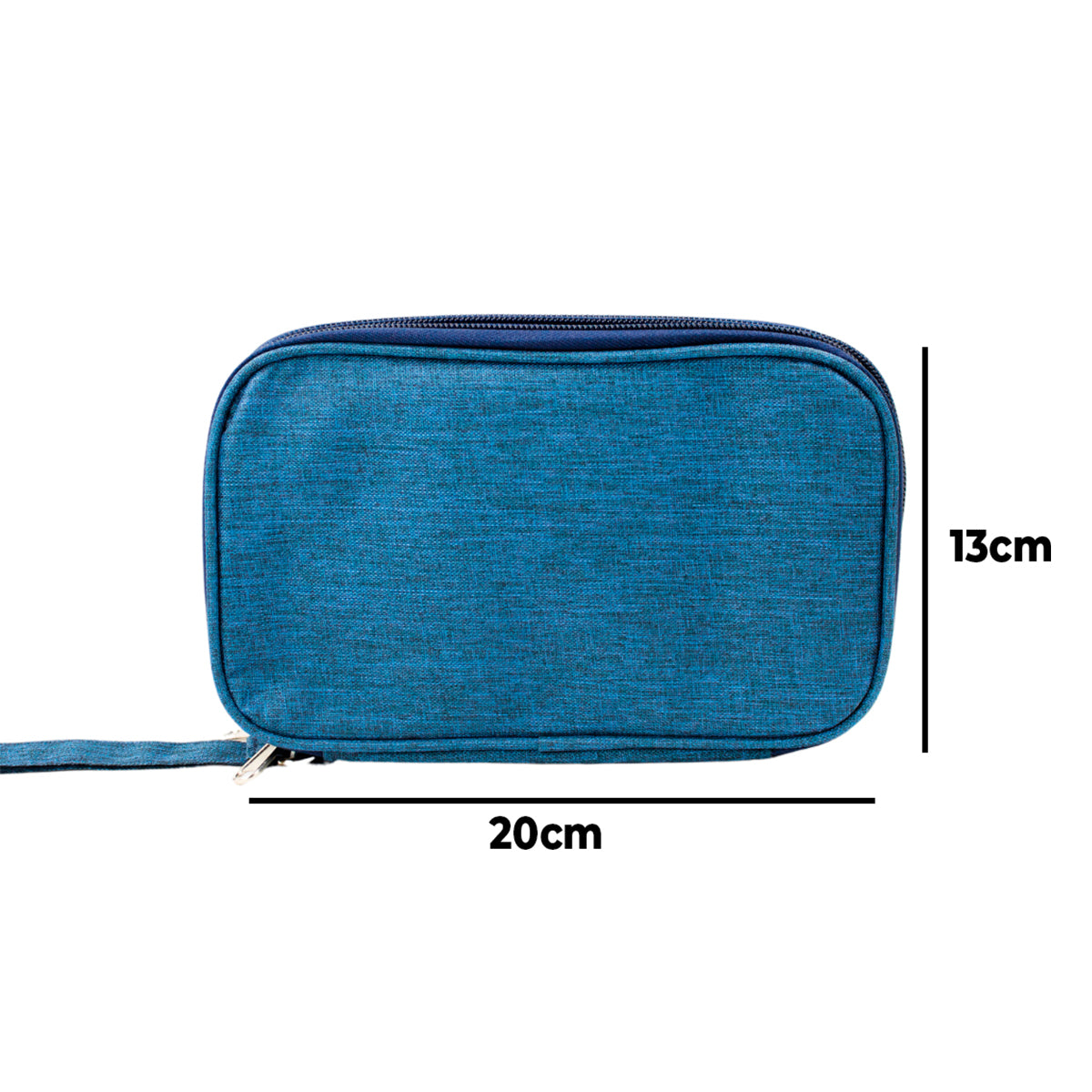 Bolsa organizadora para cabos e acessórios eletrônicos, Cor: Azul. Foto 3 do produto.