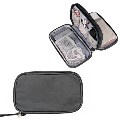 Bolsa organizadora para cabos e acessórios eletrônicos, Cor: Preto. Foto 1 do produto.