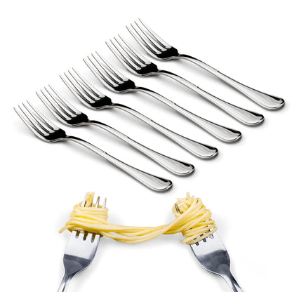 Kit com 6 garfos de aço inox. Foto 3 do produto.