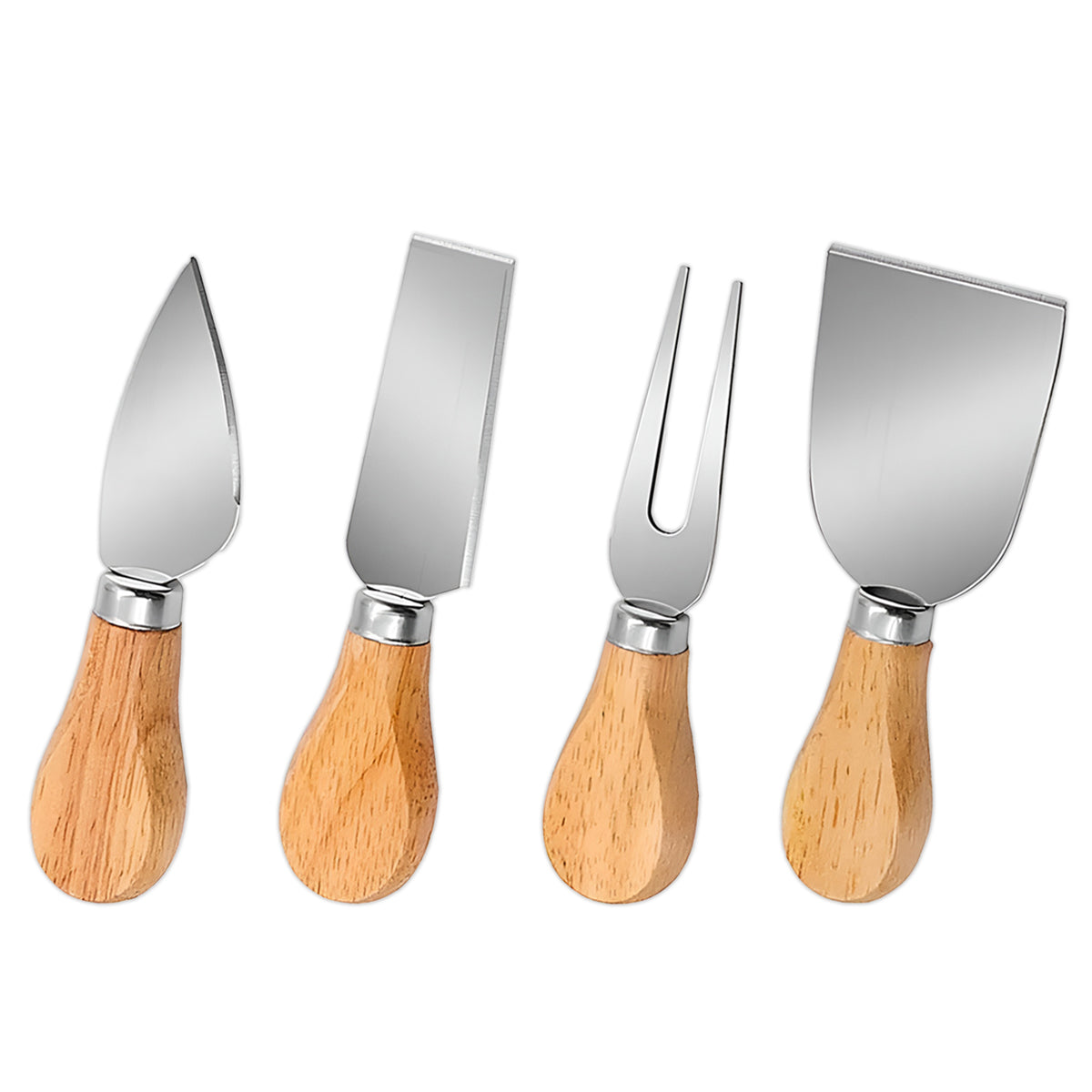 Jogo de utensílios para queijo em inox com 4 peças. Foto 4 do produto.