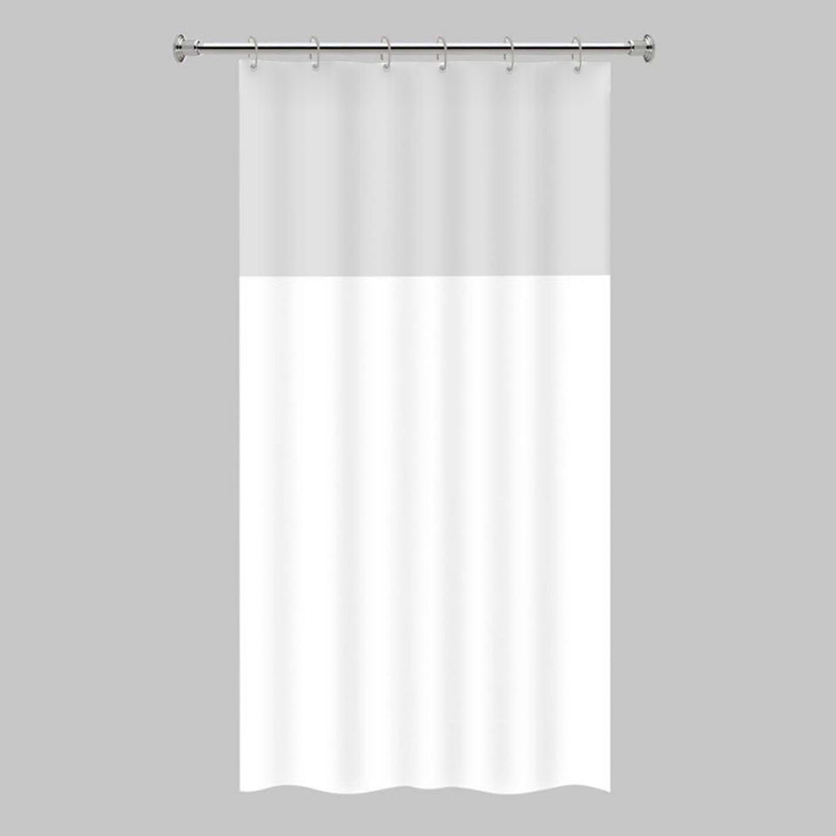 Cortina de box de PVC com visor liso 138 x 198 cm, branco. Foto 1 do produto.
