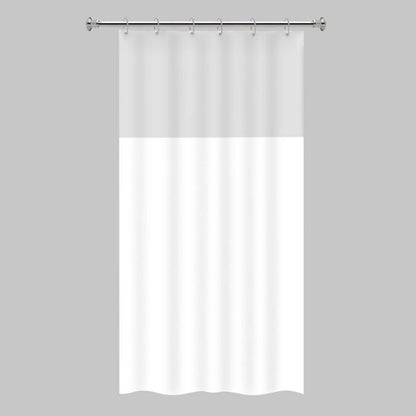Cortina de box de PVC com visor liso 138 x 198 cm, branco. Foto 1 do produto.