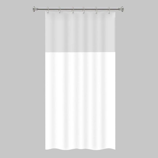 Cortina de box de PVC com visor liso 138 x 198 cm, branco. Foto 1 do produto.