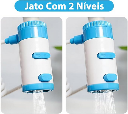 Extensor retrátil para torneira com dispenser de detergente, azul. Foto 5 do produto.