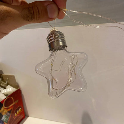 Fio de fada com 10 estrelas LED, USB e pilhas AA, Cor: Branco quente. Foto 2 do produto.