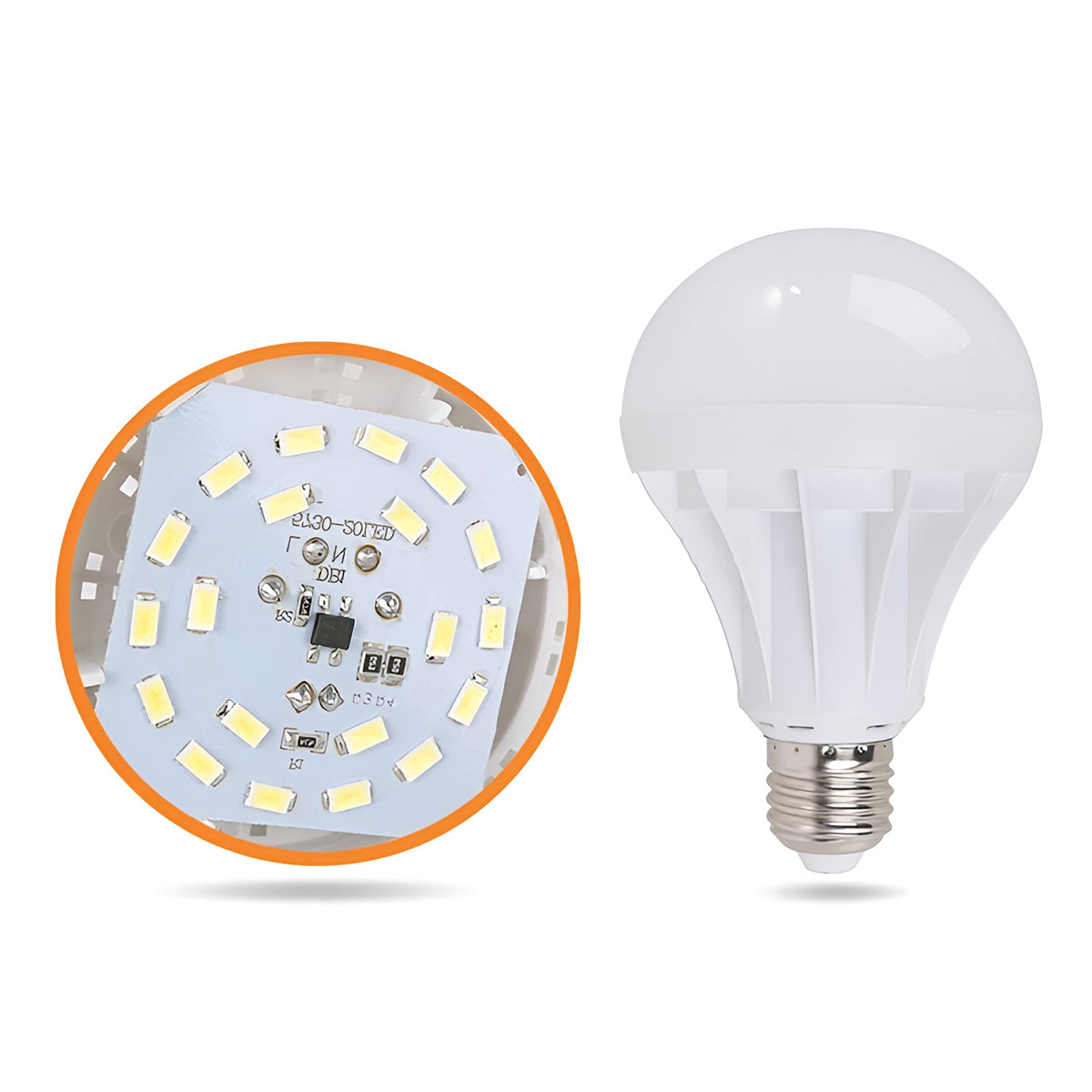 Lâmpada LED E27 bivolt, branco neutro, 9 W. Foto 4 do produto.