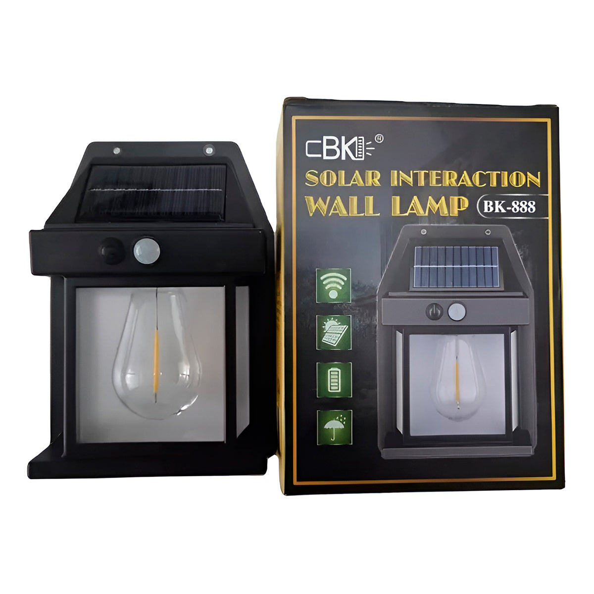 Arandela solar LED para área externa. Foto 3 do produto.