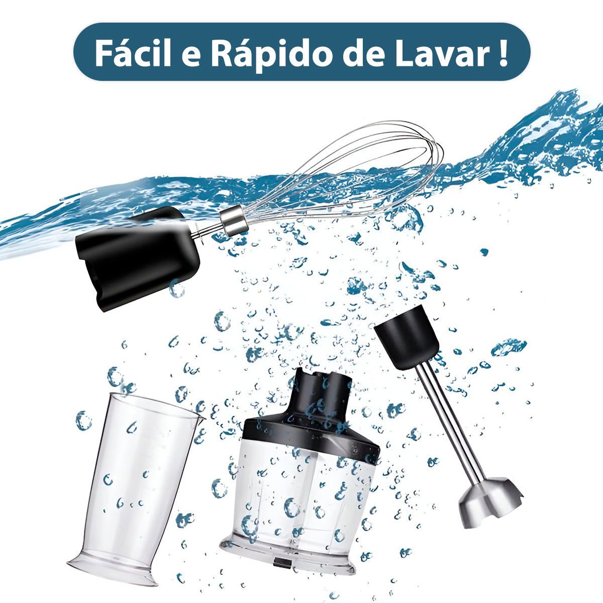 Mixer 4 em 1 com batedor e miniprocessador 600 W 110 V. Foto 5 do produto.