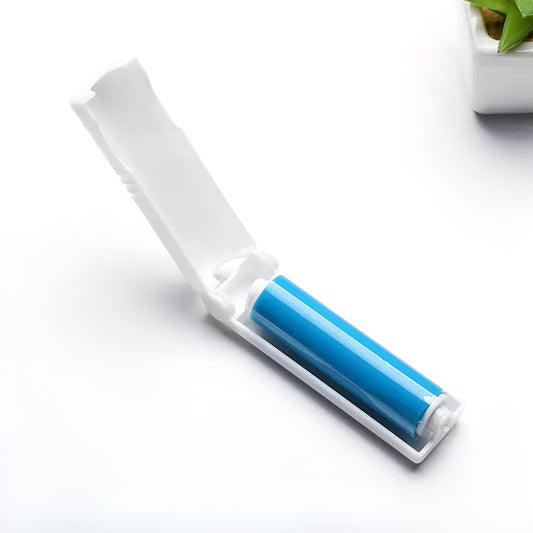 Rolo adesivo retrátil para remoção de pelos e poeira, Cor: Azul. Foto 1 do produto.
