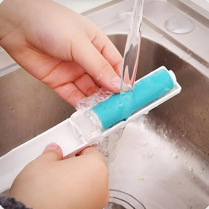Rolo adesivo retrátil para remoção de pelos e poeira, Cor: Azul. Foto 2 do produto.