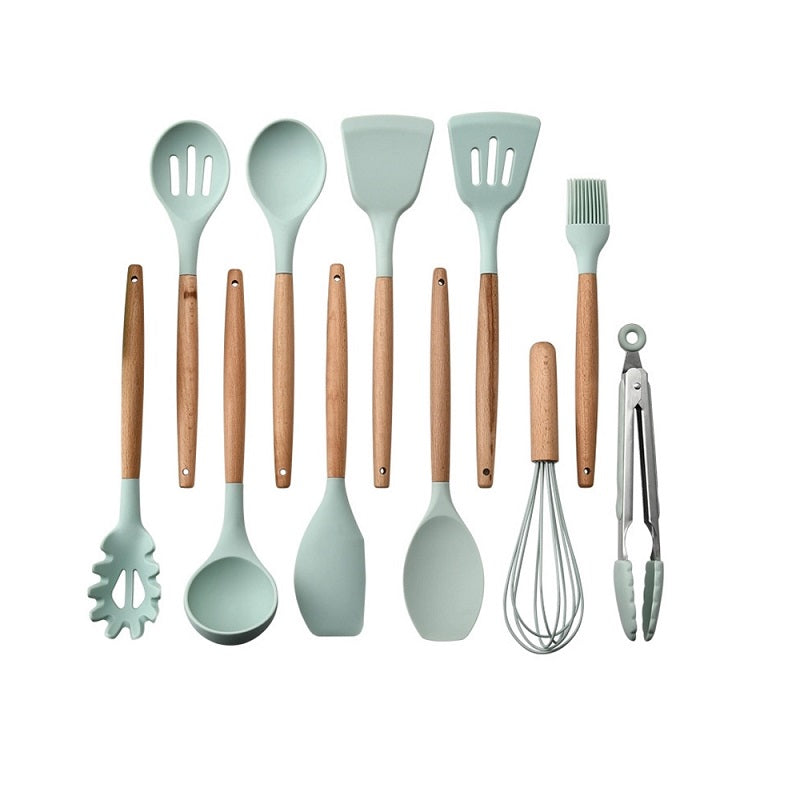 Kit de utensílios de cozinha com 12 peças, Cor: Preto. Foto 3 do produto.