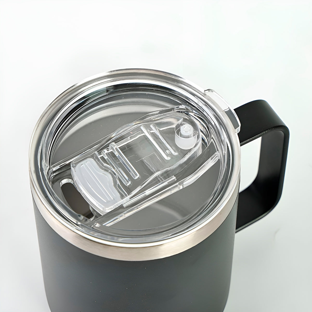 Caneca térmica de aço inox 360 ml, vermelho. Foto 3 do produto.