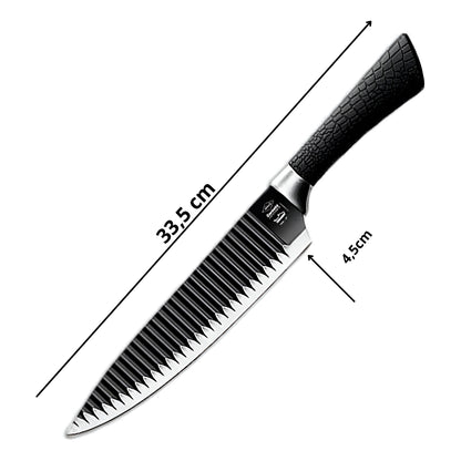 Kit para churrasco com faca, garra e afiador, 3 peças, preto. Foto 5 do produto.