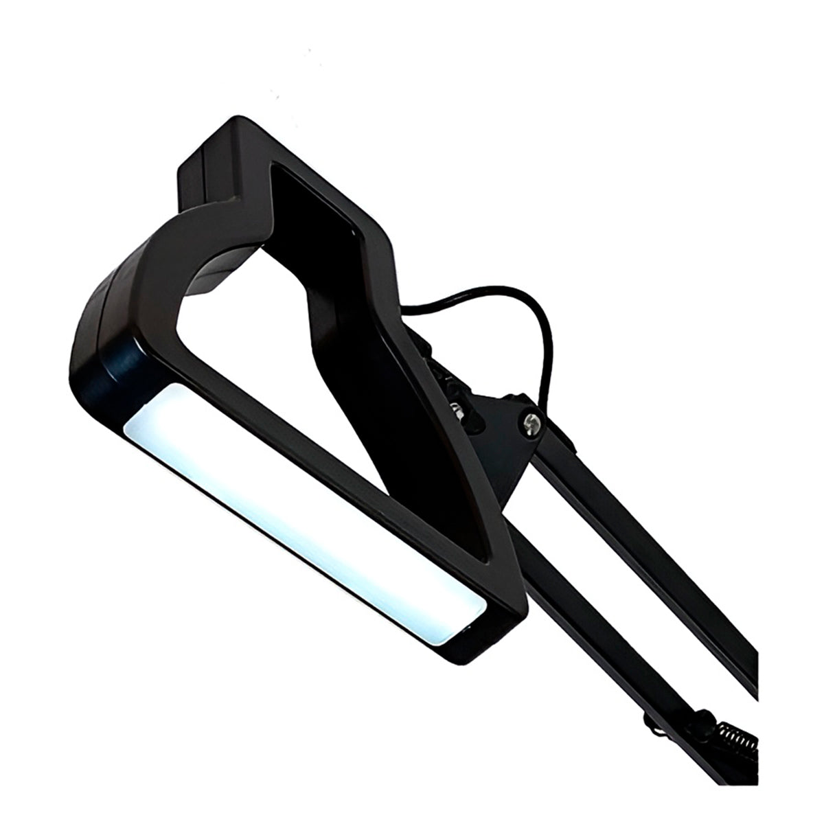 Luminária de mesa LED 3D dimerizável preta. Foto 2 do produto.
