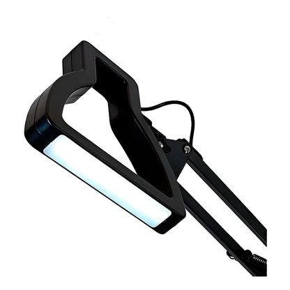Luminária de mesa LED 3D dimerizável preta. Foto 2 do produto.