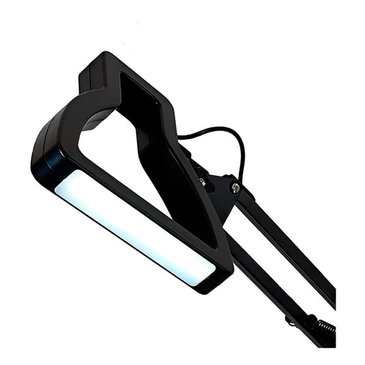 Luminária de mesa LED 3D dimerizável preta. Foto 2 do produto.