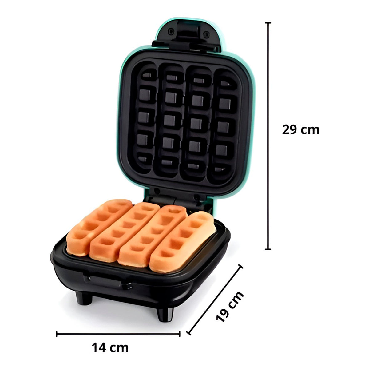 Mini máquina elétrica de waffle quadrado. Foto 4 do produto.