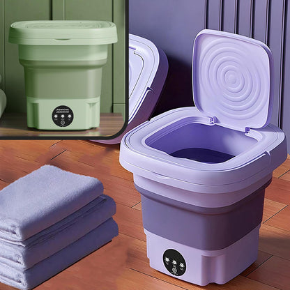 Mini máquina de lavar roupa dobrável 6,5 litros, lilás. Foto 4 do produto.