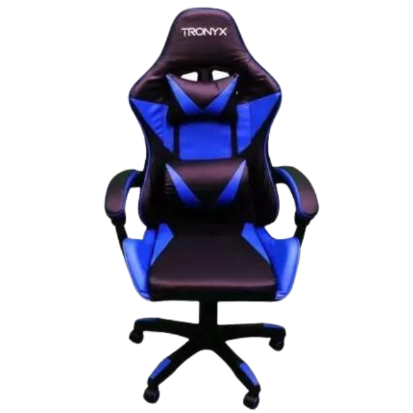 Cadeira gamer giratória preta. Foto 1 do produto.