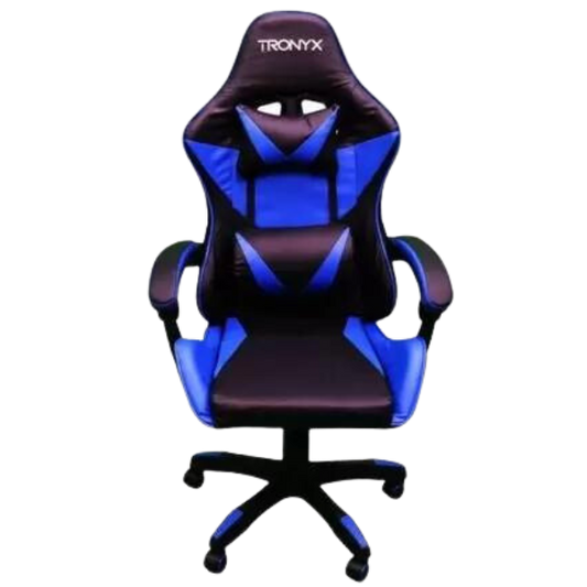 Cadeira gamer giratória preta. Foto 1 do produto.