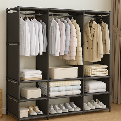 Guarda-roupa organizador com 3 colunas. Foto 3 do produto.