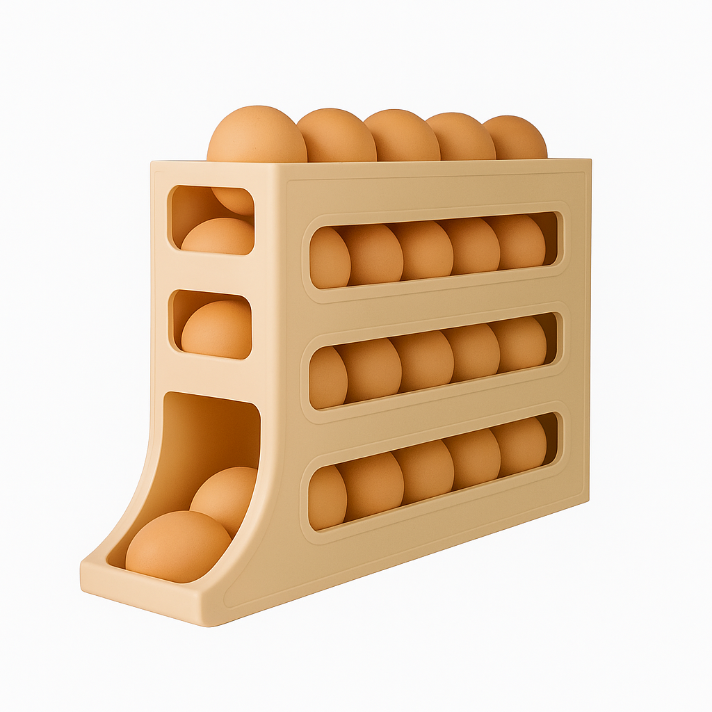 Organizador rolante para ovos, Cor: Branco. Foto 1 do produto.