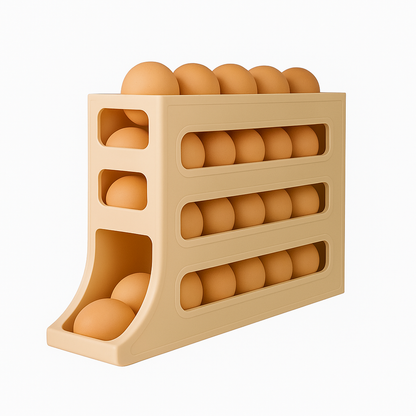 Organizador rolante para ovos, Cor: Branco. Foto 1 do produto.