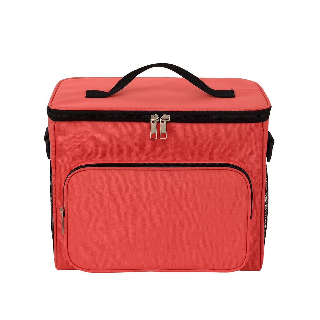 Bolsa térmica média portátil, Cor: Vermelho. Foto 1 do produto.