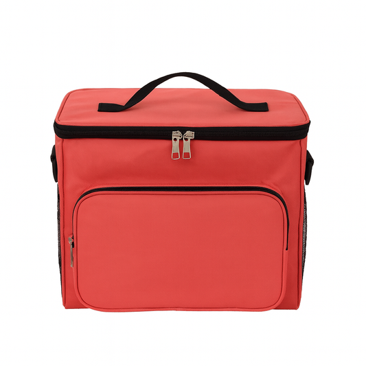 Bolsa térmica média portátil, Cor: Vermelho. Foto 1 do produto.