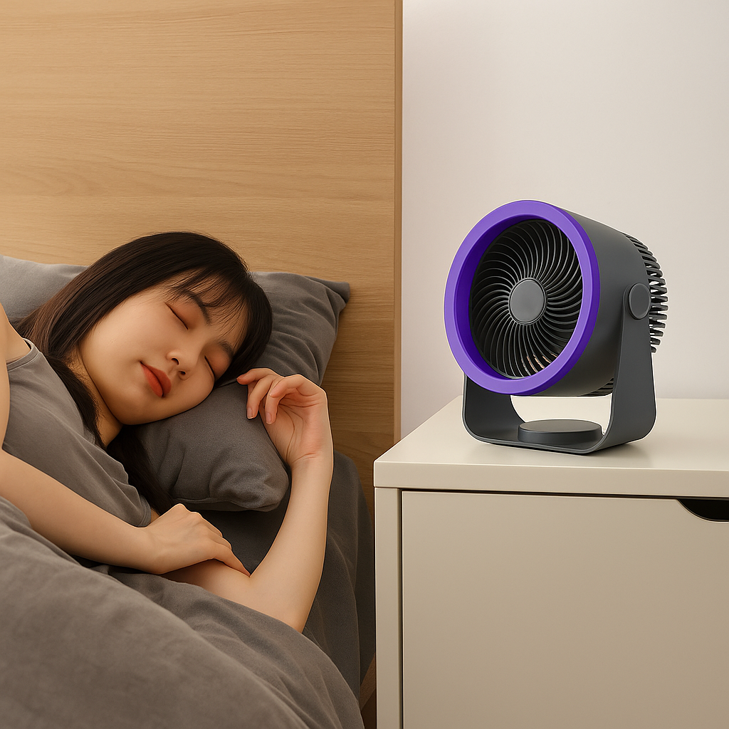 Ventilador de mesa portátil sem fio. Foto 4 do produto.